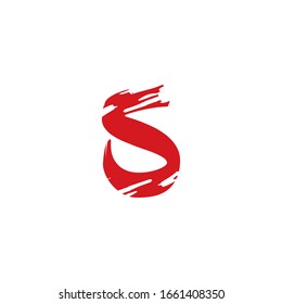 Diseño vectorial del icono del logotipo de la letra S de arte abstracto.