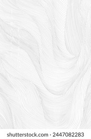 Abstract art landscape background with white and black hand drawn line pattern vector. Ocean sea art with natural template. Banner design and wallpaper in vintage style