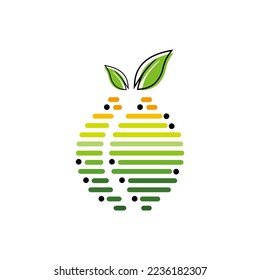 diseño de vectores de hojas de arte abstractas y logotipos de frutas