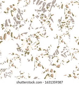Abstract art leopard style vector seamless pattern. Spotted beige contours like animal skin on white background. Template for design, textile, wallpaper, carton.
