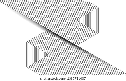 Abstract art lines background. Black lines over white background. Z generation concept.