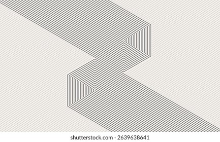 Abstract art lines background. Letter Z concept with lines. Optical illusion effect with transition.