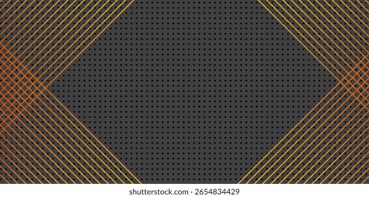 Fondo de líneas de arte Abstractas con degradado naranja y puntos de semitono