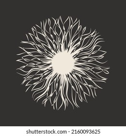 Abstract art lines design. Geometric circle concept like flash or sunrays.
