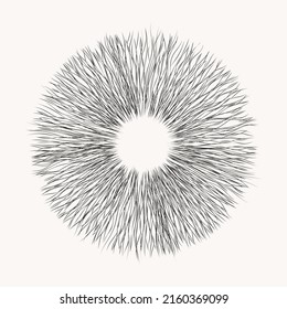 Abstract art lines design. Geometric circle concept like flash or frame.