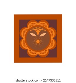 Abstract art logo editing brown