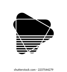 abstract art logo vector design in black and white colors