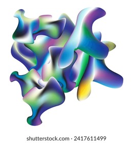 Abstract art made from clustered fluids is suitable for colorful art exhibitions