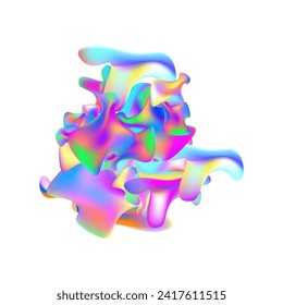 Abstract art made from clustered fluids is suitable for colorful art exhibitions