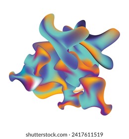 Abstract art made from clustered fluids is suitable for colorful art exhibitions
