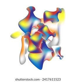 El arte abstracto hecho a partir de fluidos agrupados es adecuado para exposiciones de arte coloridas