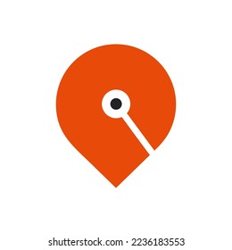 Abstract art map location logo vector design