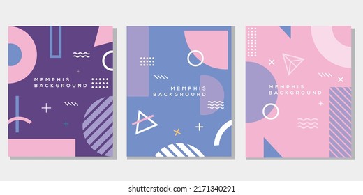 Abstract art memphis design layout cover background