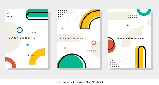 Design-Layout abstrakter Kunstmemphis auf Hintergrund