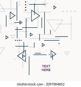 Abstract art modern design. Simple connect geometry shapes with connect dots and lines and triangles. Vector abstract background