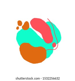 Abstract art modern form color. Hand drawn naive style.Vector illustration.