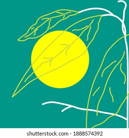 Abstract art of moon and tree vector illustration for book cover or background.  