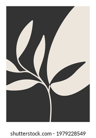 Abstract art, nature background. Modern shape line art,  foliage, botanical, tropical leaves floral design for cover, wallpaper,  home decoration, wall art.