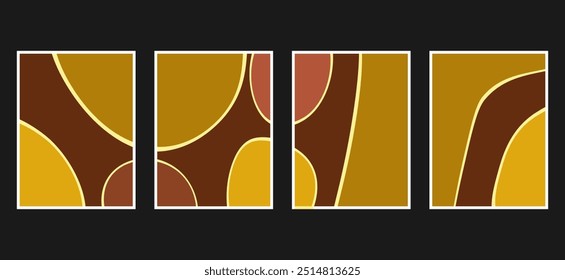 Abstract art nature background. Modern shape line art wallpaper. Boho foliage Neutrals design for home deco, wall art, social media post and story background