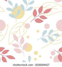 Abstract art nature background vector. Modern shape line art. Botanical foliage pattern design for summer sale banner , wall art, prints and fabrics.