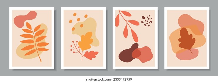 Resumen del vector de fondo de la naturaleza artística. Fondo de pantalla de arte moderno con líneas de forma. El boho follaje botánico deja el diseño de textura acuarela para el deco doméstico, el arte mural, el post en medios sociales y el fondo de la historia.