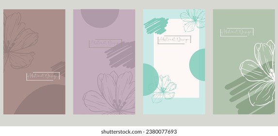 Abstract art nature background vector. Invitation, menu, table number card design. Floral wedding templates. Good for birthday, bridal and baby shower. Vector illustration. 