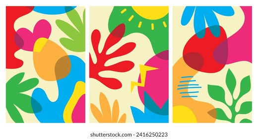 Abstract art nature background vector. Modern shape line art wallpaper. Boho foliage botanical tropical leaves and floral pattern design for home deco, wall art, social media post and story background