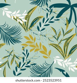 Abstract art nature background vector. Modern shape line art wallpaper. Boho foliage botanical tropical leaves and floral pattern design for summer sale banner , wall art, prints and fabrics.