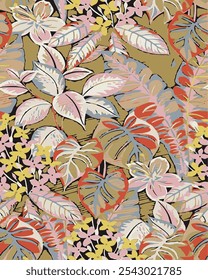 Vetor de fundo da natureza da arte abstrata. Forma moderna papel de parede de arte de linha. Folhagem de boho folhas tropicais botânicas e design de padrão floral para banner de venda de verão, arte de parede, estampas e tecidos.