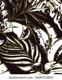 Abstract art nature background vector. Modern shape line art wallpaper. Boho foliage botanical tropical leaves and floral pattern design for summer sale banner , wall art, prints and fabrics.