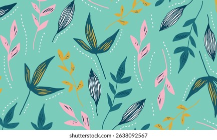 Abstract art nature background vector. Modern shape line art wallpaper. Boho foliage botanical tropical leaves and floral pattern design for summer sale banner , wall art, prints and fabrics.