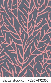 Abstract art nature floral background vector. Modern shape art. Boho foliage botanical branches vector illustration on pastel background.
