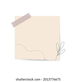 Abstract art note paper sticker. Hand drawn various shapes and doodle objects. Trendy contemporary design perfect for prints, flyers, banners, brochure and more.