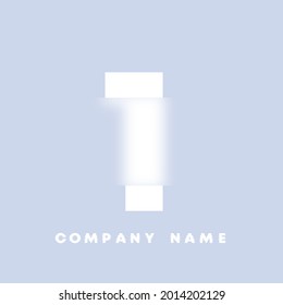 Abstract art numbers 1 logo. Glassmorphism . Blurry style font, typography design, alphabet letters and numbers. Defocus font design, focused and defocused style alphabet. Vector illustration