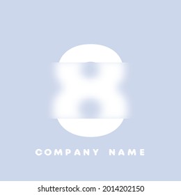 Abstract art numbers 8 logo. Glassmorphism . Blurry style font, typography design, alphabet letters and numbers. Defocus font design, focused and defocused style alphabet. Vector