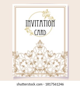 Abstract art ornate invitation card 