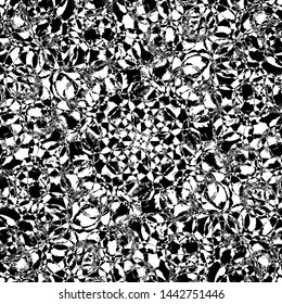 Abstract art. Painted pattern. Seamless background from brush strokes. Sketchy hand drawn graphic print. Grunge vector design. Black and white grungy glitch texture. Distorted textured illustration