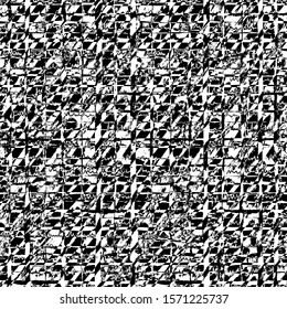 Abstract art. Painted striped pattern. Seamless background from brush strokes. Sketchy hand drawn graphic print. Grunge design. Black and white grungy glitch texture. Distorted textured vector