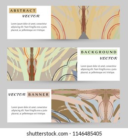 Abstract art painting banners collection. Artistic header background with place for your text. Set of vector banners, digital freehand artwork. Brushstrokes of paint. Modern art. Contemporary art.