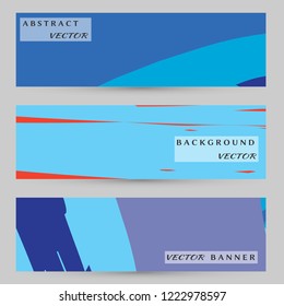 Abstract art painting banners collection. Artistic header background with place for your text. Set of vector banners, digital freehand artwork. Brushstrokes of paint. Modern art. Contemporary art.