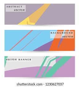 Abstract art painting banners collection. Artistic header background with place for your text. Set of vector banners, digital freehand artwork. Brushstrokes of paint. Modern art. Contemporary art.