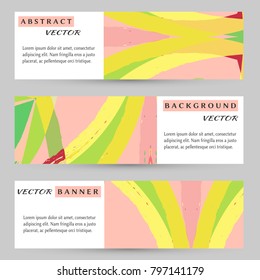 Abstract art painting banners collection. Artistic header background with place for your text. Set of vector banners, digital freehand artwork. Brushstrokes of paint. Modern art. Contemporary art.
