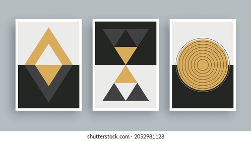 Abstract art painting with boho colors background. Minimalist modern painting geometric elements.
