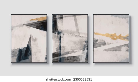 Abstract art painting, vector illustration, golden art, wall art for poster, card, wallpaper, modern artwork