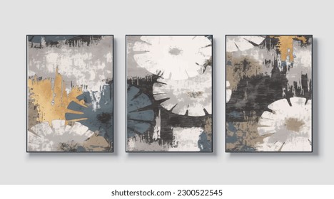 Pintura artística abstracta, ilustración vectorial, arte dorado, arte mural para afiches, tarjetas, papel pintado, arte moderno