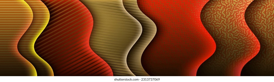 abstract art paper shape graphic elements on ink style with golden background for Brochure, Flyer, Poster, leaflet, Annual report, Book cover Layout template