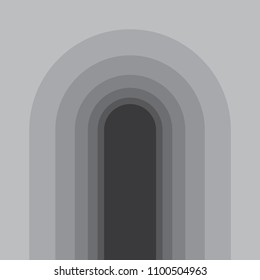 Abstract art paper vector. Design arc contour gradient grey on white background. Design print for background, cover, template, artwork. Set 2