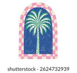 Abstract art. Paradise life abstract artwork. Palm tree art . Summer good vibes vector graphic design for apparel, stickers, posters, background and others.