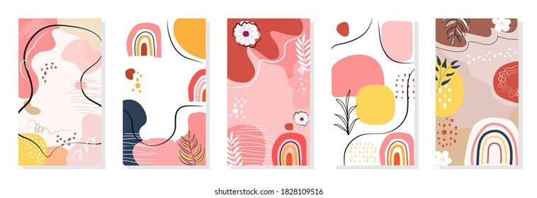 Abstract art pastel backgrounds creative with minimal trendy style, Screen on mobile, Template design, Banner, Product, Poster, fashion, Pattern.