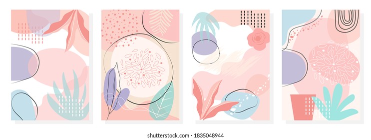 Abstract art pastel backgrounds creative with minimal trendy style, Screen on mobile, Template design, Banner, Product, Poster, fashion, Pattern.